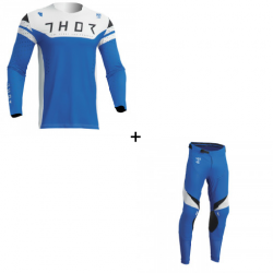 Мотокрос екип THOR RIVAL BLUE/WHITE 2 ЧАСТИ