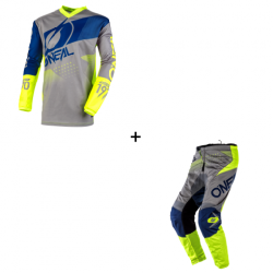 Мотокрос екип O’NEAL ELEMENT FACTOR GRAY/BLUE/NEON YELLOW