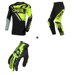 Мотокрос екип O'NEAL ELEMENT SHOCKER V.23 BLACK/NEON YELLOW 3 части