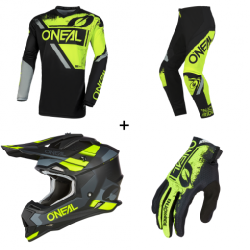 Мотокрос екип O'NEAL ELEMENT SHOCKER V.23 BLACK/NEON YELLOW 4 части