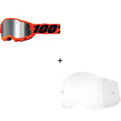 Комплект 100% ACCURI2 NEON ORANGE-MIRROR SILVER 2 ЧАСТИ 