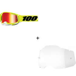 Комплект 100% RACECRAFT2 YELLOW-MIRROR RED 2 ЧАСТИ 