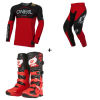 Мотокрос комплект O'NEAL MAYHEM HEXX BLACK/RED V.24- 3 части