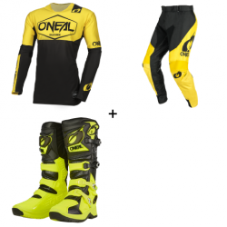 Мотокрос комплект O'NEAL MAYHEM HEXX BLACK/YELLOW V.24- 3 части