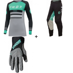 Дамски мотокрос екип THOR PRIME BLAZE BLACK/TEAL - 3 части