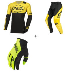 Мотокрос комплект O'NEAL MAYHEM HEXX BLACK/YELLOW V.24- 3 части