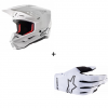 Мотокрос комплект ALPINESTARS WHITE - Каска + очила