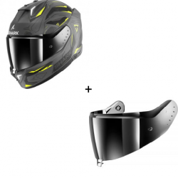 Комплект SHARK SKWAL i3 LINIK MATT GREY/FLUO YELLOW - огледален
