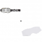 Мотокрос очила O'NEAL B-10 ATTACK BLACK/WHITE - SILVER MIRROR V.24+Прозрачна плака thumb