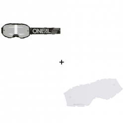 Мотокрос очила O'NEAL B-10 SOLID BLACK - SILVER MIRROR V.24+Прозрачна плака