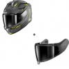 Комплект Каска SHARK SKWAL i3 LINIK MATT GREY/FLUO YELLOW - тъмен визьор