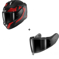 Комплект Каска SHARK SKWAL i3 RHAD MATT BLACK/RED - тъмен визьор Комплект Каска SHARK SKWAL i3 RHAD MATT BLACK/RED - тъмен визьор