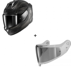 Комплект Каска SHARK SKWAL i3 LINIK MATT BLACK/GREY - опушен визьор