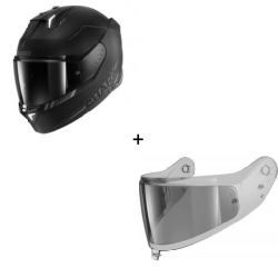 Комплект Каска SHARK SKWAL i3 MATT BLACK - опушен визьор