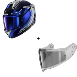 Комплект Каска SHARK SKWAL i3 RHAD BLUE/GREY - опушен визьор Комплект Каска SHARK SKWAL i3 RHAD BLUE/GREY - опушен визьор