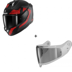 Комплект Каска SHARK SKWAL i3 RHAD MATT BLACK/RED - опушен визьор Комплект Каска SHARK SKWAL i3 RHAD MATT BLACK/RED - опушен визьор