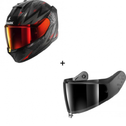 Комплект Каска SHARK D-SKWAL 3 BLAST-R MATT BLACK/GREY/RED - тъмен визьор Комплект Каска SHARK D-SKWAL 3 BLAST-R MATT BLACK/GREY/RED - тъмен визьор