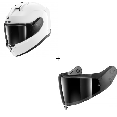 Комплект Каска SHARK D-SKWAL 3 WHITE - тъмен визьор Комплект Каска SHARK D-SKWAL 3 WHITE - тъмен визьор