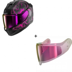 Комплект Каска SHARK D-SKWAL 3 LADY MAYFER MATT BLACK/PINK - иридиум розов