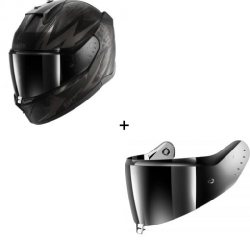 Комплект Каска SHARK D-SKWAL 3 BLAST-R MATT BLACK/GREY - огледален визьор Комплект Каска SHARK D-SKWAL 3 BLAST-R MATT BLACK/GREY - огледален визьор