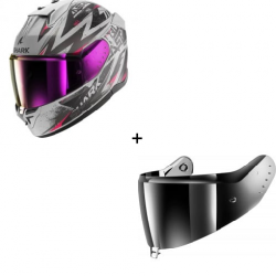 Комплект Каска SHARK D-SKWAL 3 BLAST-R MATT WHITE/GREY/PINK - огледален визьор Комплект Каска SHARK D-SKWAL 3 BLAST-R MATT WHITE/GREY/PINK - огледален визьор