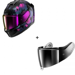 Комплект Каска SHARK D-SKWAL 3 LADY MAYFER GLOSS BLACK/VIOLET - огледален визьор Комплект Каска SHARK D-SKWAL 3 LADY MAYFER GLOSS BLACK/VIOLET - огледален визьор