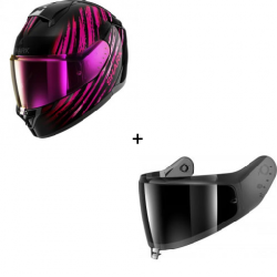 Комплект Каска SHARK RIDILL 2 ASSYA GLOSS BLACK/PINK - тъмен визьор Комплект Каска SHARK RIDILL 2 ASSYA GLOSS BLACK/PINK - тъмен визьор