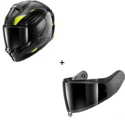 Комплект Каска SHARK RIDILL 2 BERSEK BLACK/GREY/YELLOW FLUO - тъмен визьор Комплект Каска SHARK RIDILL 2 BERSEK BLACK/GREY/YELLOW FLUO - тъмен визьор