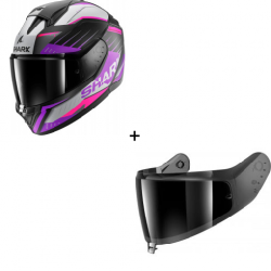 Комплект Каска SHARK RIDILL 2 BERSEK BLACK/WHITE/PINK - тъмен визьор Комплект Каска SHARK RIDILL 2 BERSEK BLACK/WHITE/PINK - тъмен визьор