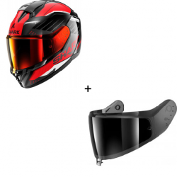 Комплект Каска SHARK RIDILL 2 BERSEK BLACK/WHITE/RED - тъмен визьор Комплект Каска SHARK RIDILL 2 BERSEK BLACK/WHITE/RED - тъмен визьор