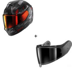 Комплект Каска SHARK RIDILL 2 MOLOKAI MATT BLACK/GRAY/RED - тъмен визьор Комплект Каска SHARK RIDILL 2 MOLOKAI MATT BLACK/GRAY/RED - тъмен визьор