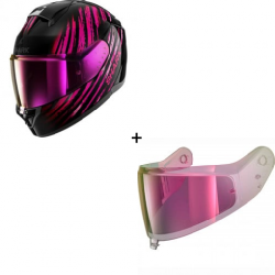 Комплект Каска SHARK RIDILL 2 ASSYA GLOSS BLACK/PINK - иридиум розов
