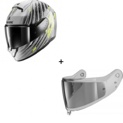Комплект Каска SHARK RIDILL 2 ASSYA GLOSS GREY/BLACK/YELLOW FLUO - опушен визьор Комплект Каска SHARK RIDILL 2 ASSYA GLOSS GREY/BLACK/YELLOW FLUO - опушен визьор