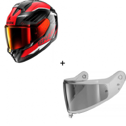 Комплект Каска SHARK RIDILL 2 BERSEK BLACK/WHITE/RED - опушен визьор Комплект Каска SHARK RIDILL 2 BERSEK BLACK/WHITE/RED - опушен визьор