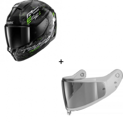 Комплект Каска SHARK RIDILL 2 MOLOKAI GLOSS BLACK/GRAY/GREEN - опушен визьор Комплект Каска SHARK RIDILL 2 MOLOKAI GLOSS BLACK/GRAY/GREEN - опушен визьор