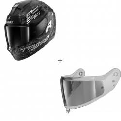 Комплект Каска SHARK RIDILL 2 MOLOKAI MATT BLACK/GRAY - опушен визьор Комплект Каска SHARK RIDILL 2 MOLOKAI MATT BLACK/GRAY - опушен визьор