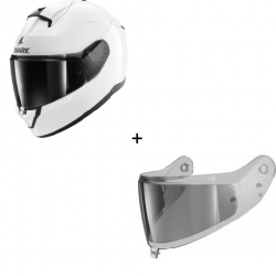 Комплект Каска SHARK RIDILL 2 WHITE GLOSS - опушен визьор Комплект Каска SHARK RIDILL 2 WHITE GLOSS - опушен визьор