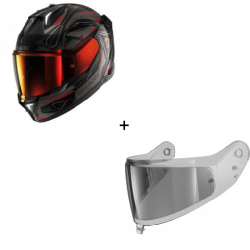 Комплект Каска SHARK SKWAL i3 LINIK BLACK/RED - опушен визьор
