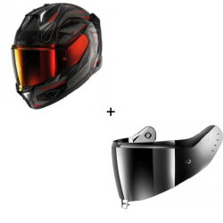 Комплект Каска SHARK SKWAL i3 LINIK BLACK/RED - огледален визьор Комплект Каска SHARK SKWAL i3 LINIK BLACK/RED - огледален визьор