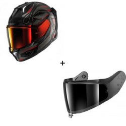 Комплект Каска SHARK SKWAL i3 LINIK BLACK/RED - тъмен визьор