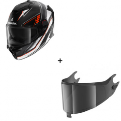 Комплект Каска SHARK SPARTAN GT PRO TORYAN BLACK/WHITE/ORANGE MATT - тъмен визьор