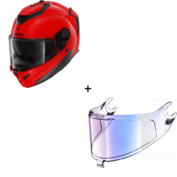Комплект Каска SHARK SPARTAN GT PRO RED GLOSS - иридиум визьор