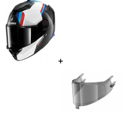 Комплект Каска SHARK SPARTAN GT PRO DOKHTA CARBON BLACK/WHITE/RED - опушен визьор Комплект Каска SHARK SPARTAN GT PRO DOKHTA CARBON BLACK/WHITE/RED - опушен визьор