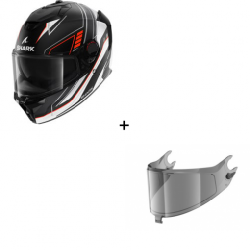 Комплект Каска SHARK SPARTAN GT PRO TORYAN BLACK/WHITE/ORANGE MATT- опушен визьор