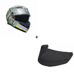 Комплект AGV K3 - FORTIFY GREY/BLACK/YELLOW FLUO - 2 части