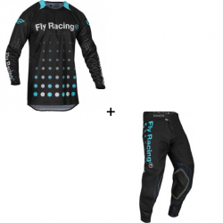 Мотокрос екип FLY RACING Evolution DST Strobe - Black/Electric Blue