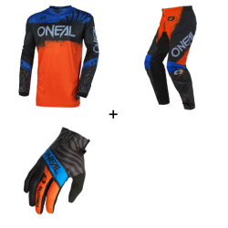 Мотокрос комплект O'NEAL ELEMENT SHOCKER BLACK/ORANGE V.25- 3 части
