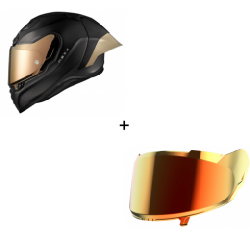 Каска NEXX X.R3R ZERO PRO 2 CARBON GOLD + Визьор IRIDIUM RED