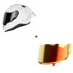 Каска NEXX X.R3R PLAIN WHITE + Визьор IRIDIUM RED