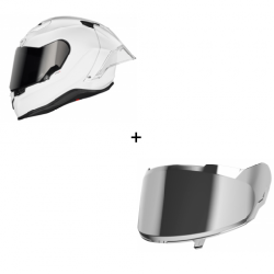 Каска NEXX X.R3R PLAIN WHITE + Визьор IRIDIUM YELLOW